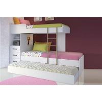 Treliche Plus c/ 3 Gavetas c/Auxiliar Branco - Santos Andirá - 1