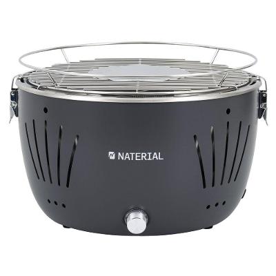 Churrasqueira Portátil a Carvão Aço Inox com Grelha Cinza Escuro Naterial Table Grill