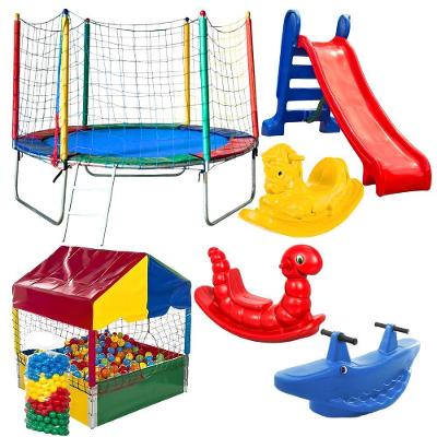 Kit Playground Pula 2,30m Piscina 1m Escorrega Medio Gangorras Externo Rotoplay Brinquedos