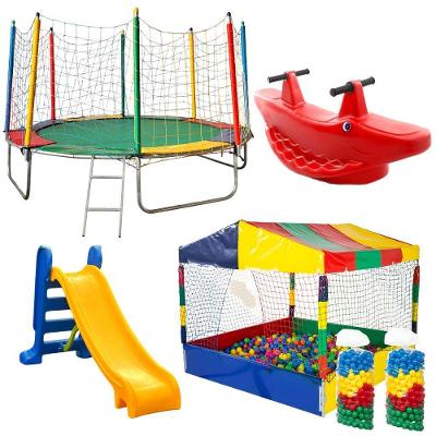 Cama Elástica 3,05M com Piscina de Bolinhas Escorregador e Gangorra Rotoplay