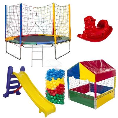 Kit Playground Cama Elástica 2,44m Piscina de Bolinhas Escorregador Rotoplay