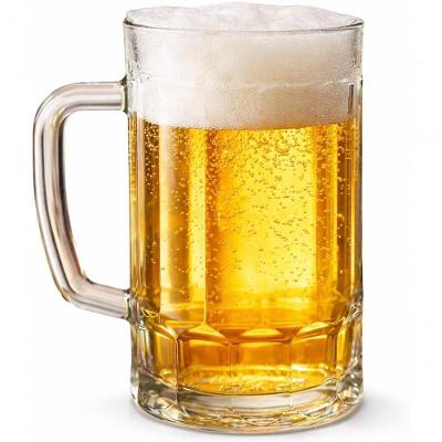 Caneca para Chopp e Cerveja 400ML Vidro Resistente Alça Ergonômica Design Texturizado Transparente
