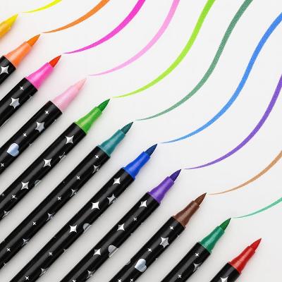 Canetas para Colorir com Glitter de Duas Pontas Utimix Kit com 24 Unidades 48 Cores
