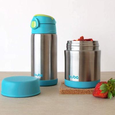 Garrafa Termica Parede Dupla 400ML Aco Inoxidavel Trava de Seguranca Uso Diario Azul Buba