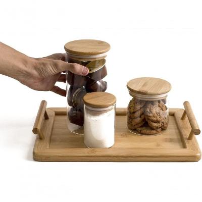 Pote de Vidro Hermético Redondo Flat 11L para Cozinha Borossilicato com Tampa de Bambu Transparente