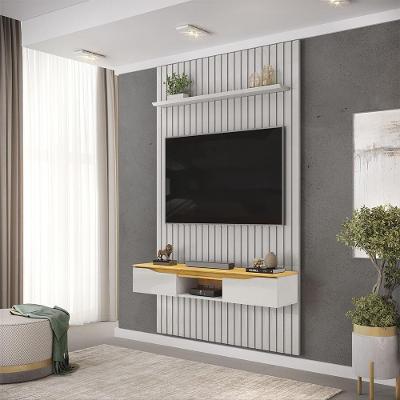 Painel para Tv Suspenso Ripado Seko 55 143cm Mdf com Portas Basculantes Bali-cedro Gran Belo