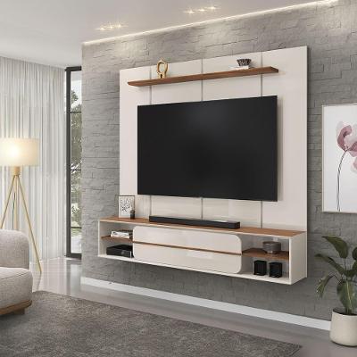 Painel Suspenso para Tv 70 Ursula 180cm com Porta Basculante Offwhite-freijó Gran Belo