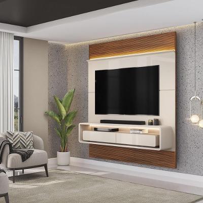 Painel para TV Solan G18 70 180cm MDF com Gavetas Offwhite-freijó Gran Belo