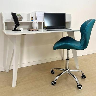 Conjunto Escrivaninha com Nichos Melanie Turquesa com Cadeira Office Slim Dkadidecor