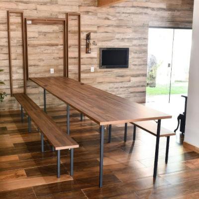 Kit Mesa Dobrável de Parede Noronha 19 Lugares com Bancos 4,15M para Espaços Compactos Open Up!