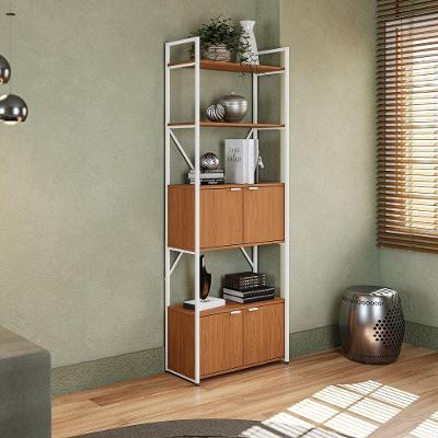 Estante Alta Industrial 4 Portas MDP e Metal 72cm Canela-branco Kappesberg