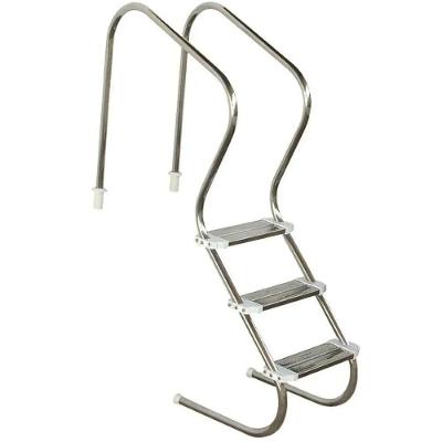 Escada para Piscina Confort 2 com 3 Degraus Duplos em Aco Inox 316 Inox Sodramar