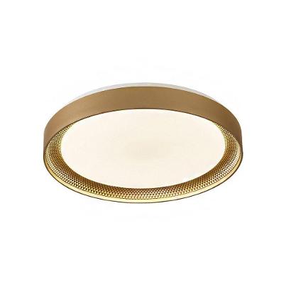Plafon LED Zyra 90033 Dimerizavel com Memoria Dourado Fosco Bivolt Nordecor Iluminacao