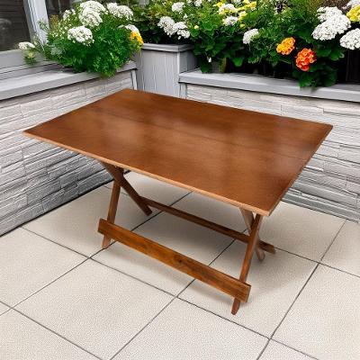 Mesa Dobrável de Madeira 4 Lugares Retangular MDF 120x70 Imbuia Dkadidecor