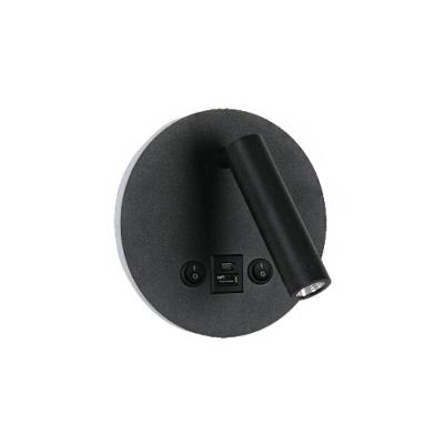 Arandela LED Dalo com USB e USB C Luz Amarela 3000K Preto Astraled