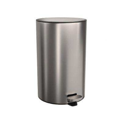 Lixeira com Pedal Suprema 1005.RED.20.INX 20L Aco Inox Redonda Balde Removivel Inox Deca