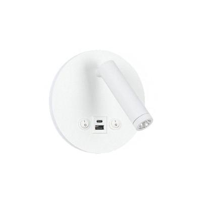 Arandela LED Dalo com USB e USB C Luz Amarela 3000K Branco Astraled