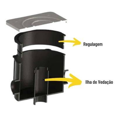 Caixa de Passagem Tampa Inox 12x12cm para Iluminacao Subaquatica em Piscina Brustec Lazer