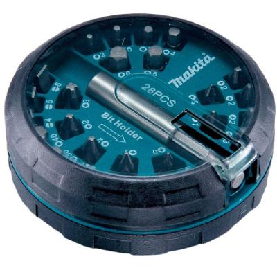 Jogo de Bits com Adaptador Encaixe 1-4 28 Pecas B-28911 para Parafusos Diversos Makita