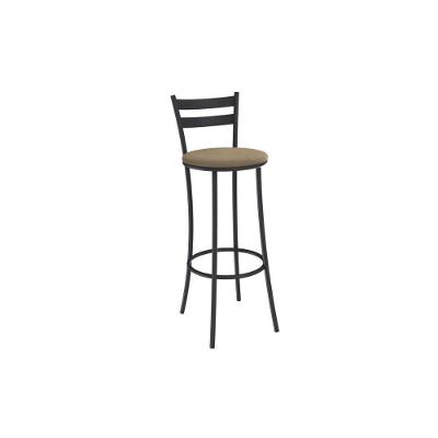 Banqueta Jade 1B699PRF Assento Courino Base Dobrável com Encosto Preto Suede Cappuccino Kappesberg