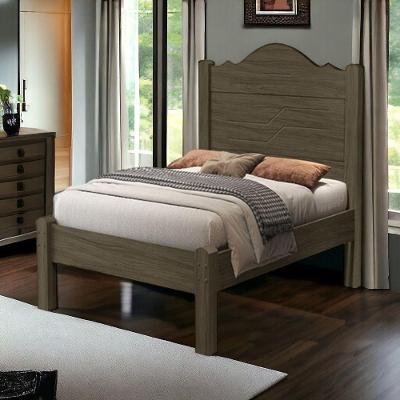 Cama Solteiro Thalia com Colchão em MDF Castanho Cambel Móveis