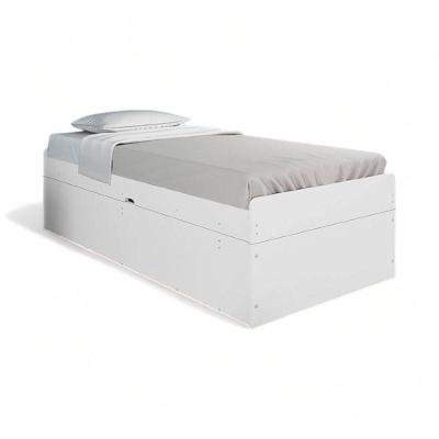 Cama Solteiro Baú Camila com Pistões a Gás em MDF Fosco Branco Framar Móveis