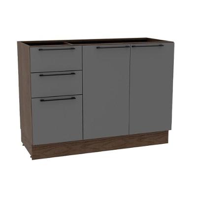 Balcão Cozinha Amsterdam PH 3146 2 Portas 3 Gavetas 120cm Avela-grafite Herval