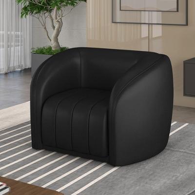 Poltrona Decorativa Adam Pu Preto G45 Sala de Estar Couro Sintetico Assento Macio Gran Belo