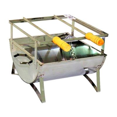 Churrasqueira a Carvão Portátil Praia e Campo Aço Inox com Grelha Inox Ouro Minas 30x28x24cm