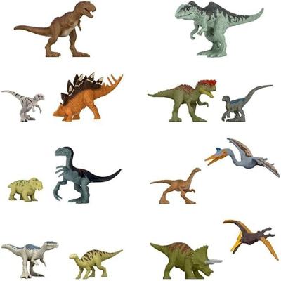 Kit 12 Brinquedos de Dinossauros Mini Dino Jurassic Park em Borracha King Imports