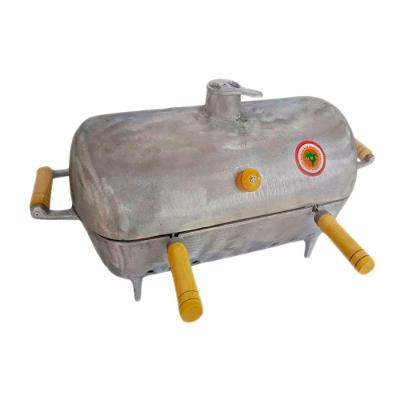 Churrasqueira a Carvão Portátil Alumínio com Tampa Bafinho Grande Prata Brassol 50x27x27cm