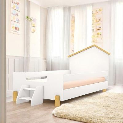 Cama Juvenil Solteiro Ayla em MDP MDF Branco Divaloto Móveis