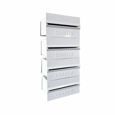 Caixa de Correio 004BOM para Condominio Acesso Interno 4 Modulos Branco Ouro Minas