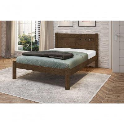 Cama de Casal Paola Ii em Mdf Marrom para Colchão 138x188cm Framar