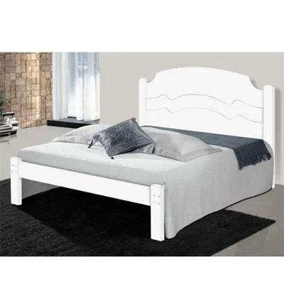 Cama Casal Iris 1,38cm em MDF-MDP Branco com Cabeceira Reversível Cambel Móveis