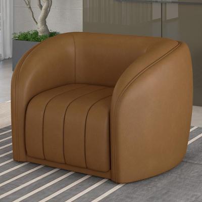 Poltrona Decorativa Adam Pu Sala de Estar Couro Sintetico Confortavel Caramelo Gran Belo