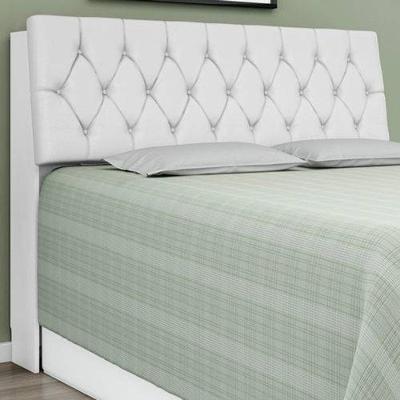 Cabeceira Isis Casal Estofada para Box Estrutura MDF-MDP Revestida em Korino Branco Framar