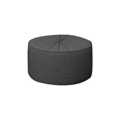Puff Round G45 Redondo Assento Espuma Revestimento Linho Cinza Gran Belo