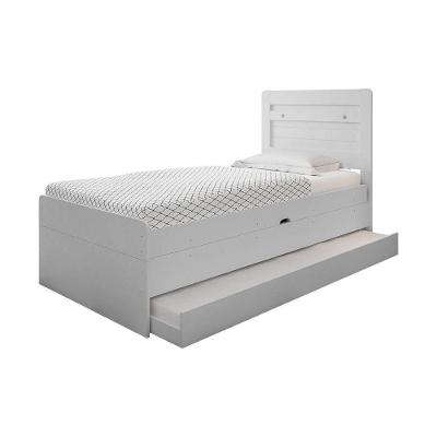 Cama Solteiro Larissa com Cama Auxiliar e Dois Colchões Branco Framar Móveis