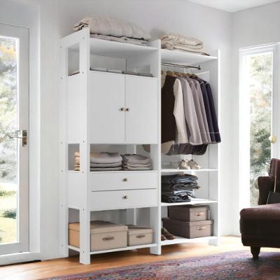 Closet Organizador Toronto 2 Gavetas Madeira 141cm Branco Luapa Móveis