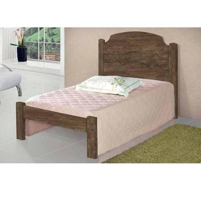 Cama de Solteiro Iris em MDF Marrom Castanho com Sarrafos Firmes Cambel Móveis