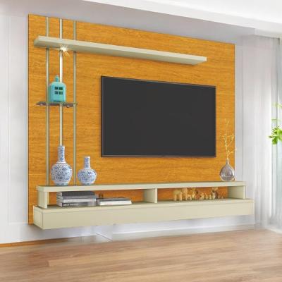 Painel para TV Apolo Até 55 160cm MDF MDP com LED Naturalle e Off White Carmolar Móveis