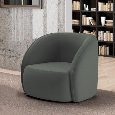 Poltrona Decorativa Clarke Veludo Confortavel Grafite G45 para Sala de Estar Gran Belo