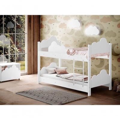 Beliche Infantil Marina com Colchão em MDF Branco Divaloto Móveis