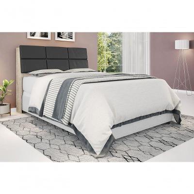 Cabeceira Queen Isis Painel Class no Box MDF-MDP Amarula e Preto Framar