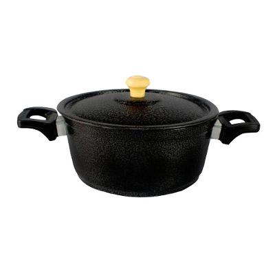 Caçarola 1294-DF Alumínio Fundido Craquelado 3,7L Alça Baquelite Preta 24cm Diviforte