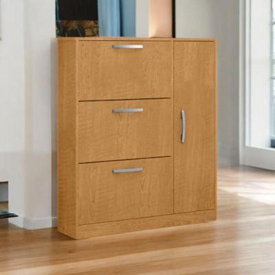 Sapateira Randi 1 Porta 3 Gavetas 100cm MDF Marrom Naturalle para Quarto e Closet