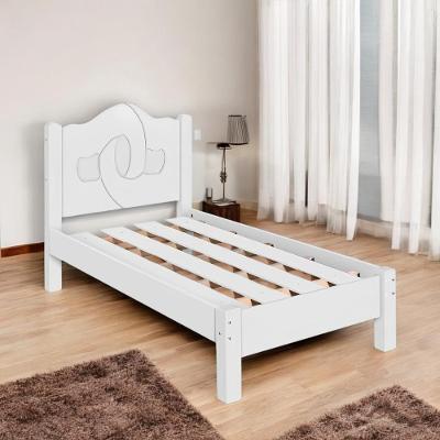 Cama Solteiro Siena Refinada em MDF-MDP Branco Carmolar Móveis