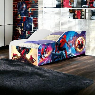 Cama Infantil Carro Spider em MDF Azul com Grade Cambel Móveis