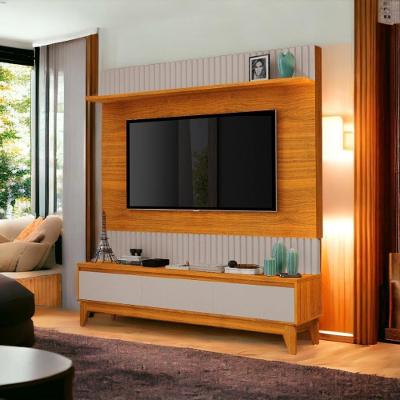 Painel Antalya para Tv 75 Polegadas em MDF Amadeirado Freijó e Maní Luapa Móveis